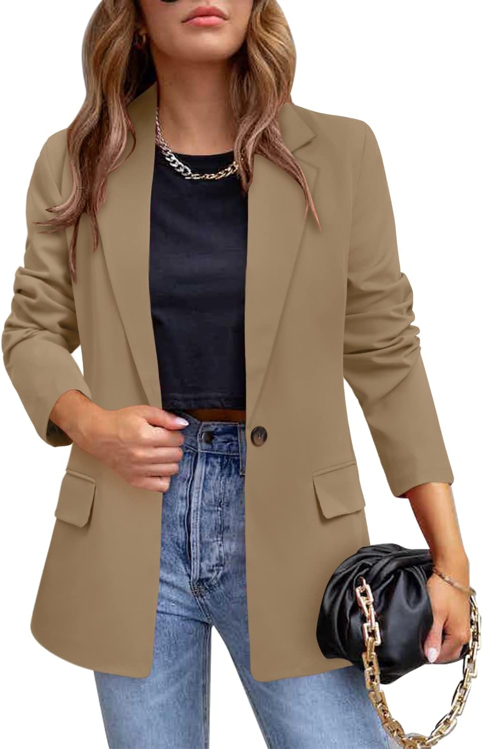 Zimonto - CRAZY GRID Womens Casual Blazer Jacket Long Sleeve Open Front Work Office Blazer Lapel Button Jacket Import Single ASIN Import Multiple ASIN ×Product customization General Description Gallery Reviews Variations Additional detail Blazers