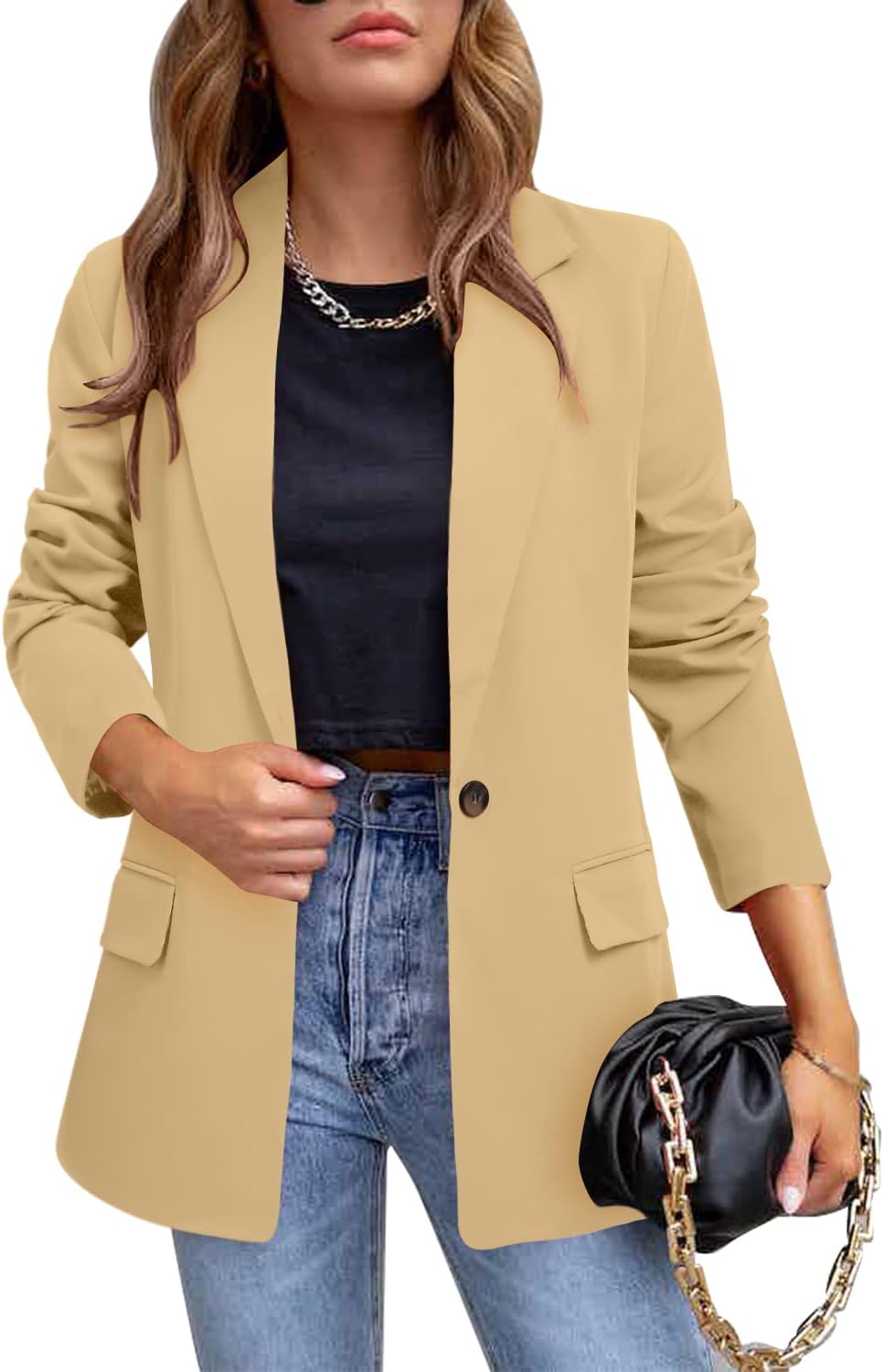 Zimonto - CRAZY GRID Womens Casual Blazer Jacket Long Sleeve Open Front Work Office Blazer Lapel Button Jacket Import Single ASIN Import Multiple ASIN ×Product customization General Description Gallery Reviews Variations Additional detail Blazers