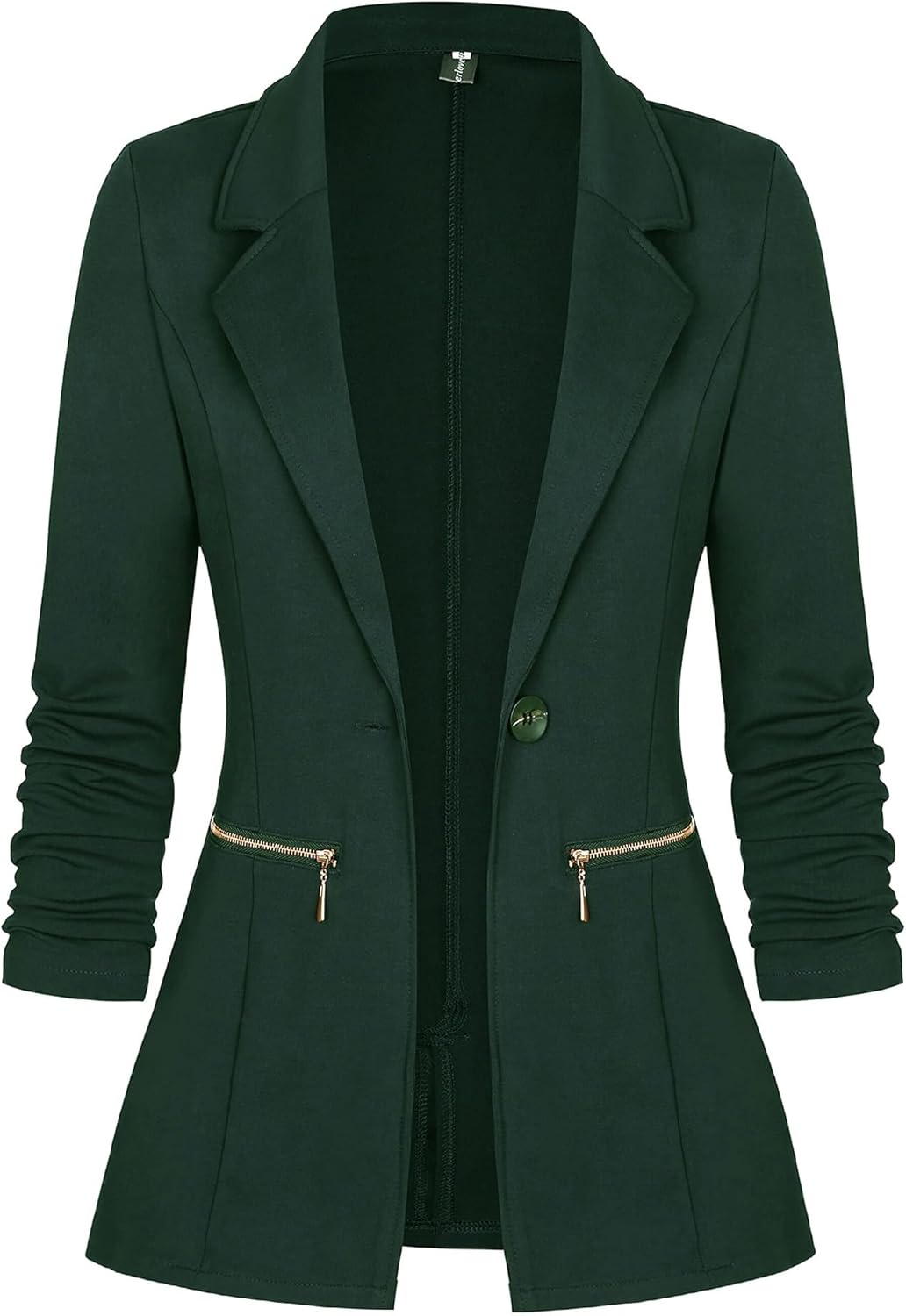 Zimonto - Genhoo Women's Long Sleeve Blazer Open Front Cardigan Jacket Work Office Blazer with Zipper Pockets S-3XL Import Single ASIN Import Multiple ASIN ×Product customization General Description Gallery Reviews Variations Additional d Blazers
