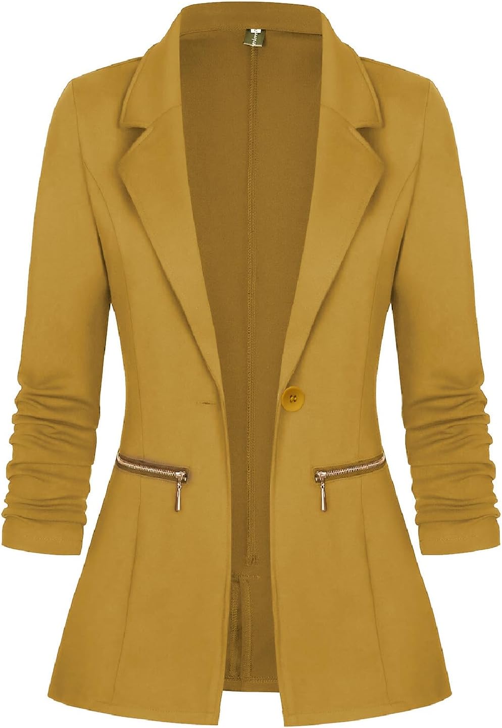 Zimonto - Genhoo Women's Long Sleeve Blazer Open Front Cardigan Jacket Work Office Blazer with Zipper Pockets S-3XL Import Single ASIN Import Multiple ASIN ×Product customization General Description Gallery Reviews Variations Additional d Blazers