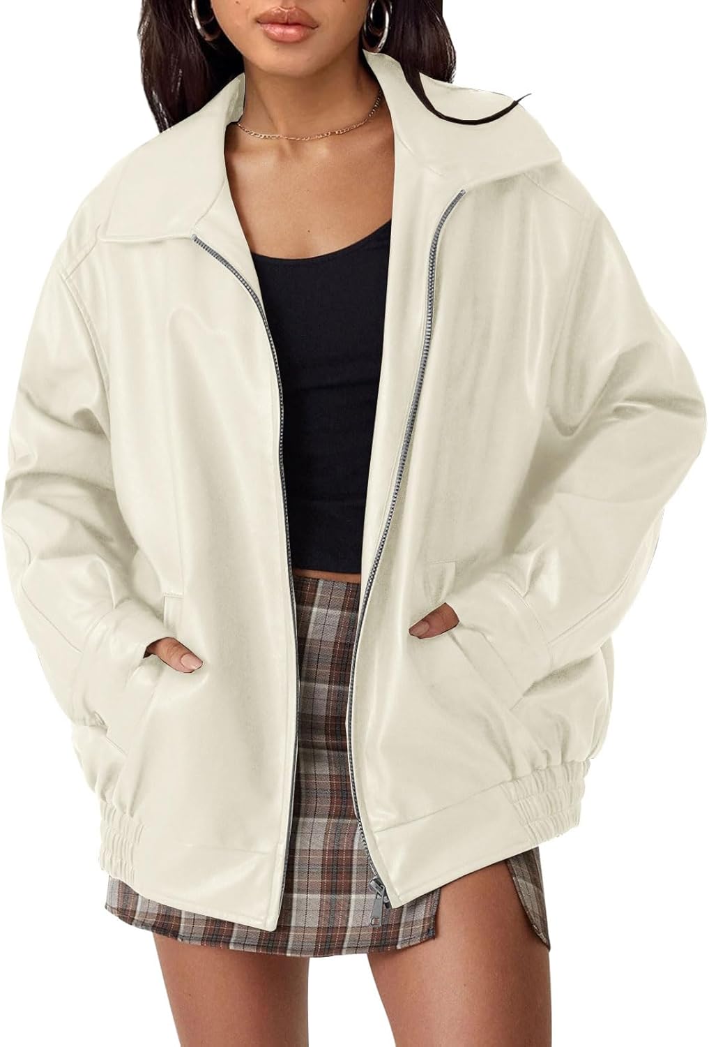 Zimonto - AUTOMET Womens Oversized Leather Jackets Faux Suede Fall Fashion Motorcycle Coats Winter Outfits Clothes Y2k Tops Import Single ASIN Import Multiple ASIN ×Product customization General Description Gallery Reviews Variations Addi Leather & Faux Leather