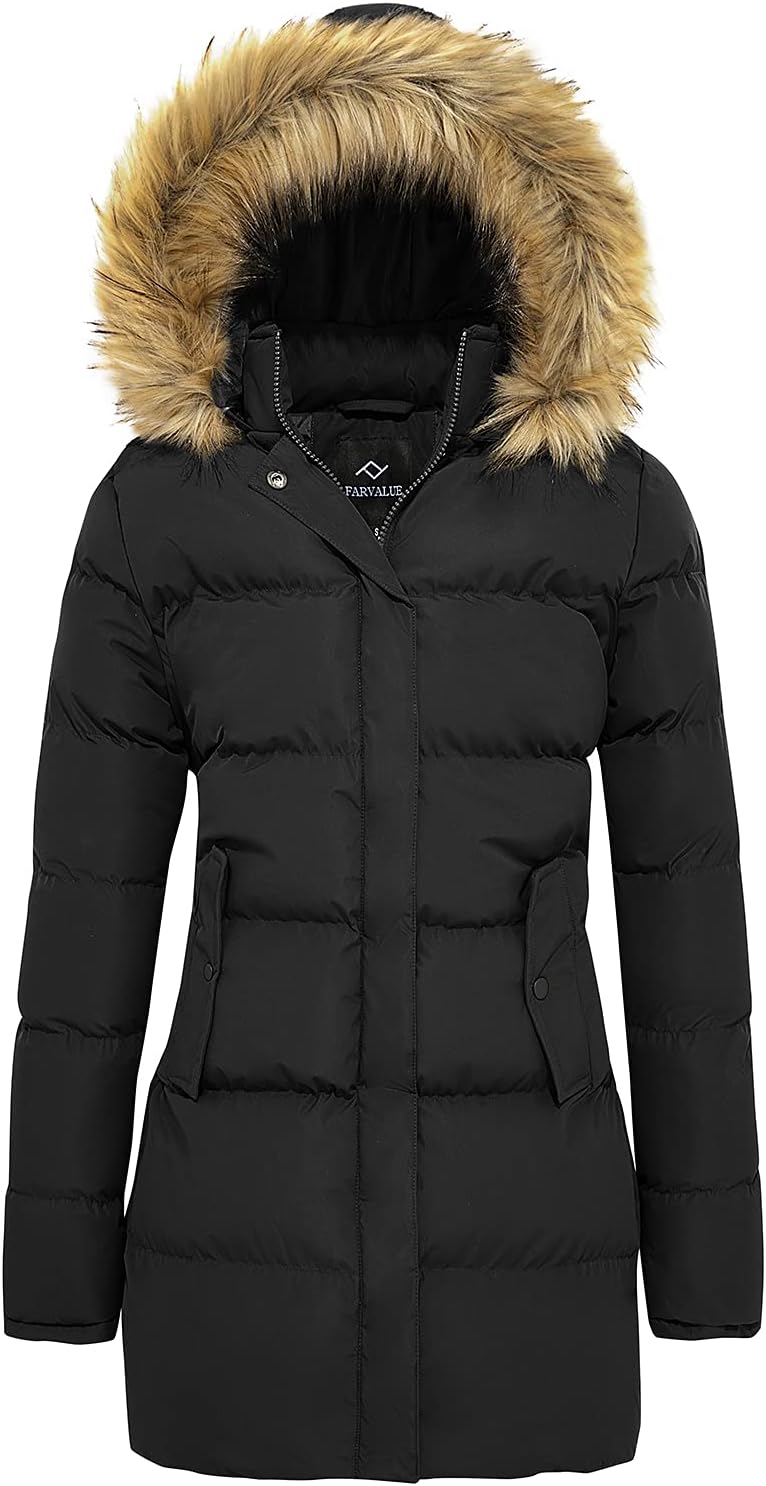 Zimonto - FARVALUE Women's Winter Coat Warm Parka Jacket Puffer Quilted Thicken Hooded Outerwear with Fur Trim Import Single ASIN Import Multiple ASIN ×Product customization General Description Gallery Reviews Variations Additional detail Down Jackets & Parkas