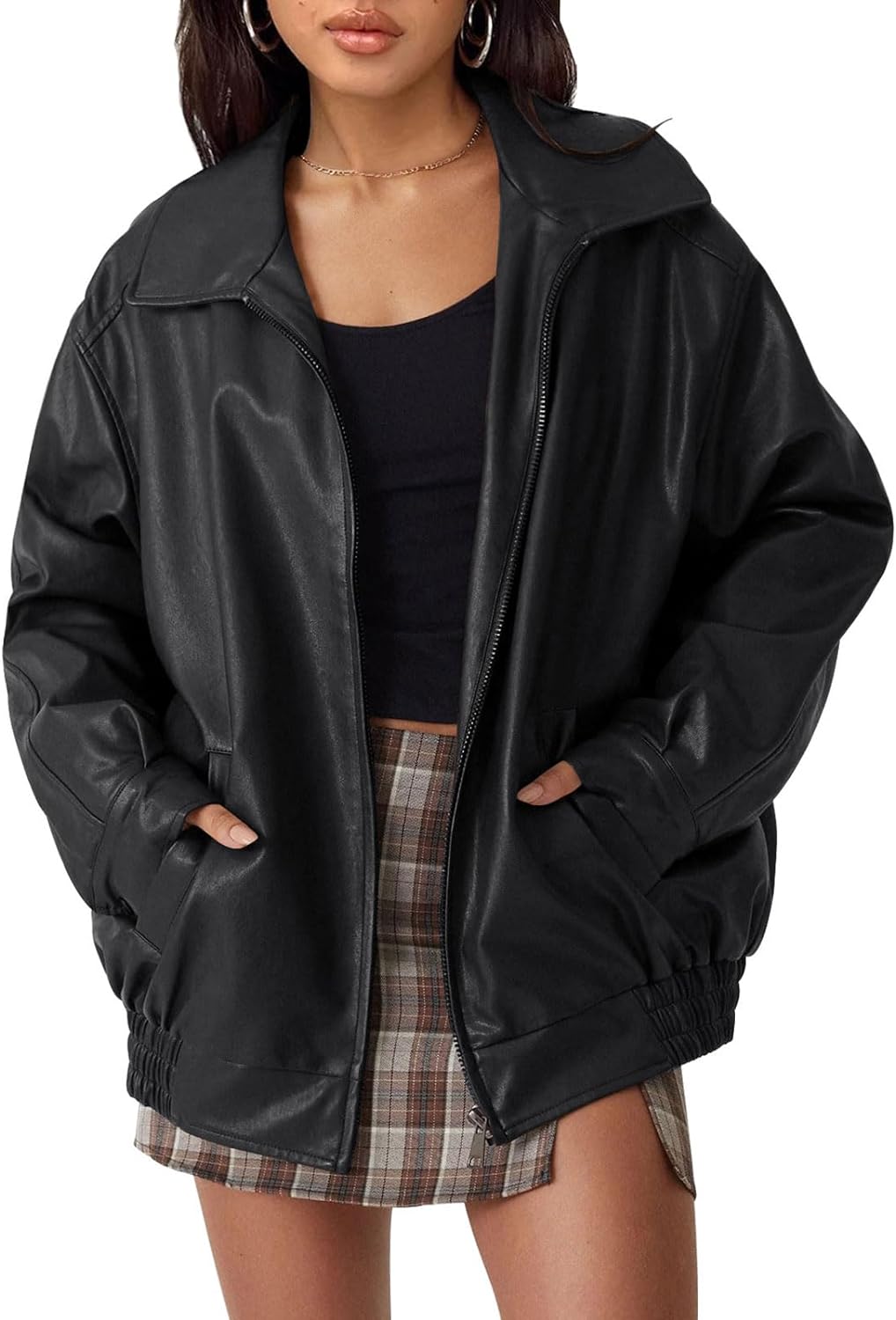 Zimonto - AUTOMET Womens Oversized Leather Jackets Faux Suede Fall Fashion Motorcycle Coats Winter Outfits Clothes Y2k Tops Import Single ASIN Import Multiple ASIN ×Product customization General Description Gallery Reviews Variations Addi Leather & Faux Leather