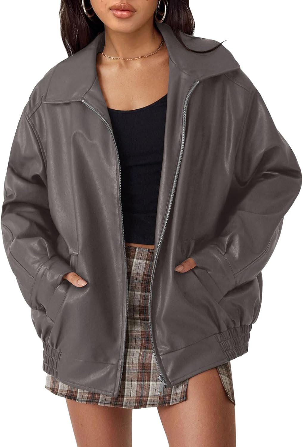 Zimonto - AUTOMET Womens Oversized Leather Jackets Faux Suede Fall Fashion Motorcycle Coats Winter Outfits Clothes Y2k Tops Import Single ASIN Import Multiple ASIN ×Product customization General Description Gallery Reviews Variations Addi Leather & Faux Leather