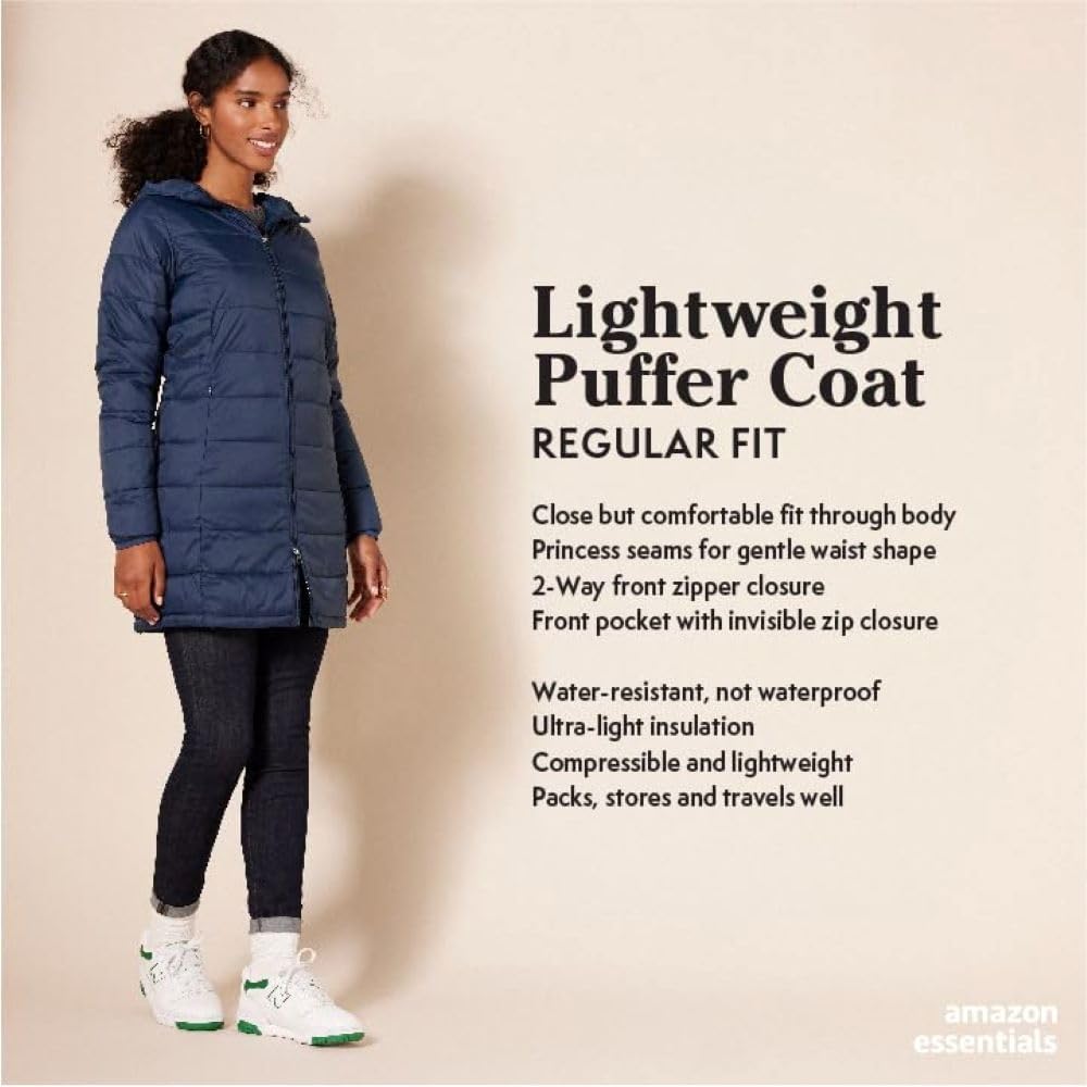 Zimonto - Amazon Essentials Women's Lightweight Full-Zip Water-Resistant Hooded Puffer Coat (Available in Plus Size) Import Single ASIN Import Multiple ASIN ×Product customization General Description Gallery Reviews Variations Additional Down Jackets & Parkas