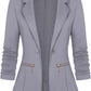 Zimonto - Genhoo Women's Long Sleeve Blazer Open Front Cardigan Jacket Work Office Blazer with Zipper Pockets S-3XL Import Single ASIN Import Multiple ASIN ×Product customization General Description Gallery Reviews Variations Additional d Blazers