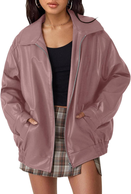 Zimonto - AUTOMET Womens Oversized Leather Jackets Faux Suede Fall Fashion Motorcycle Coats Winter Outfits Clothes Y2k Tops Import Single ASIN Import Multiple ASIN ×Product customization General Description Gallery Reviews Variations Addi Leather & Faux Leather