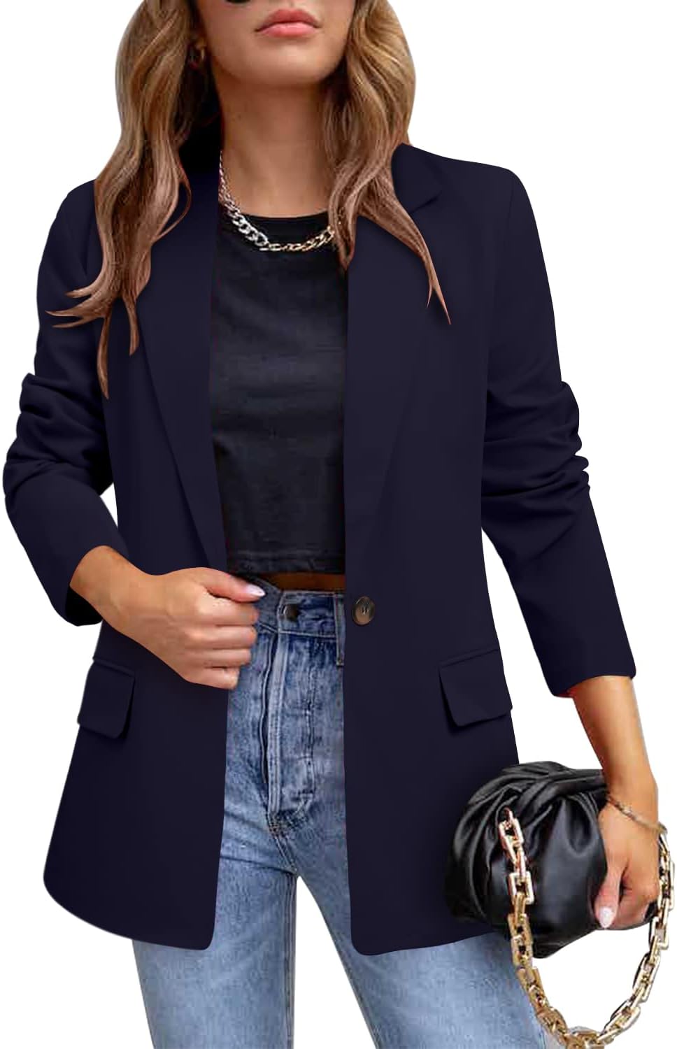 Zimonto - CRAZY GRID Womens Casual Blazer Jacket Long Sleeve Open Front Work Office Blazer Lapel Button Jacket Import Single ASIN Import Multiple ASIN ×Product customization General Description Gallery Reviews Variations Additional detail Blazers