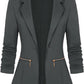 Zimonto - Genhoo Women's Long Sleeve Blazer Open Front Cardigan Jacket Work Office Blazer with Zipper Pockets S-3XL Import Single ASIN Import Multiple ASIN ×Product customization General Description Gallery Reviews Variations Additional d Blazers