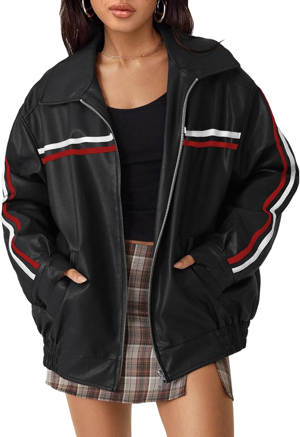 Zimonto - Trendy Queen Leather Jackets Women Oversized Faux Motorcycle Bomber Jackets Coats Fall Winter Outfits Fashion Clothes 2025 Import Single ASIN Import Multiple ASIN ×Product customization General Description Gallery Reviews Variat Leather & Faux Leather