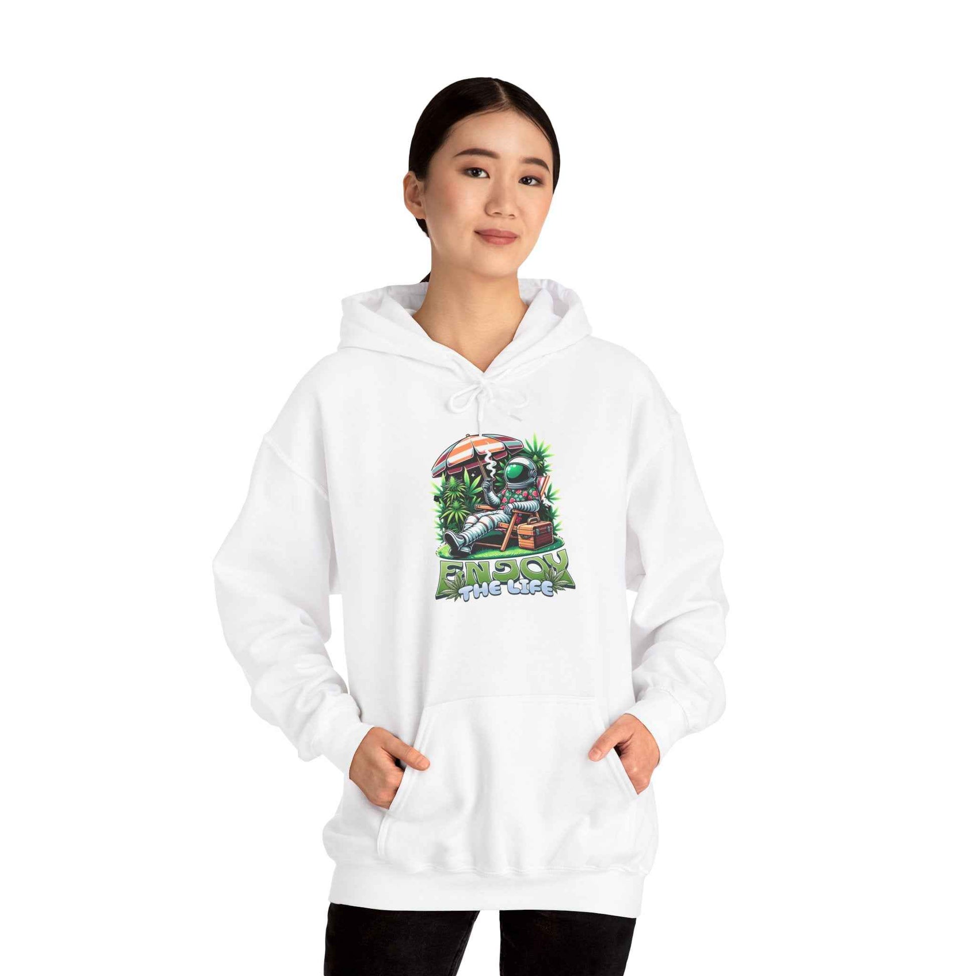 Astronaut Enjoy The Life  Plant Floral Cartoon Graphic Pullover