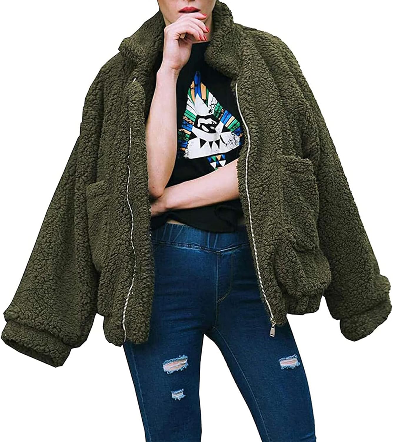 Zimonto - PRETTYGARDEN Women's Fashion Winter Coat Sherpa Fleece Faux Fur Shearling Oversized Trendy Jackets Warm Outerwear Import Single ASIN Import Multiple ASIN ×Product customization General Description Gallery Reviews Variations Addi Fur & Faux Fur