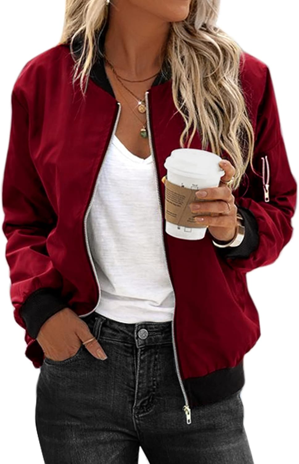 Zimonto - Zeagoo Women's Bomber Jacket Casual Coat Zip Up Outerwear Windbreaker with Pockets S-XXL Import Single ASIN Import Multiple ASIN ×Product customization General Description Gallery Reviews Variations Additional details Product Ta Casual Jackets