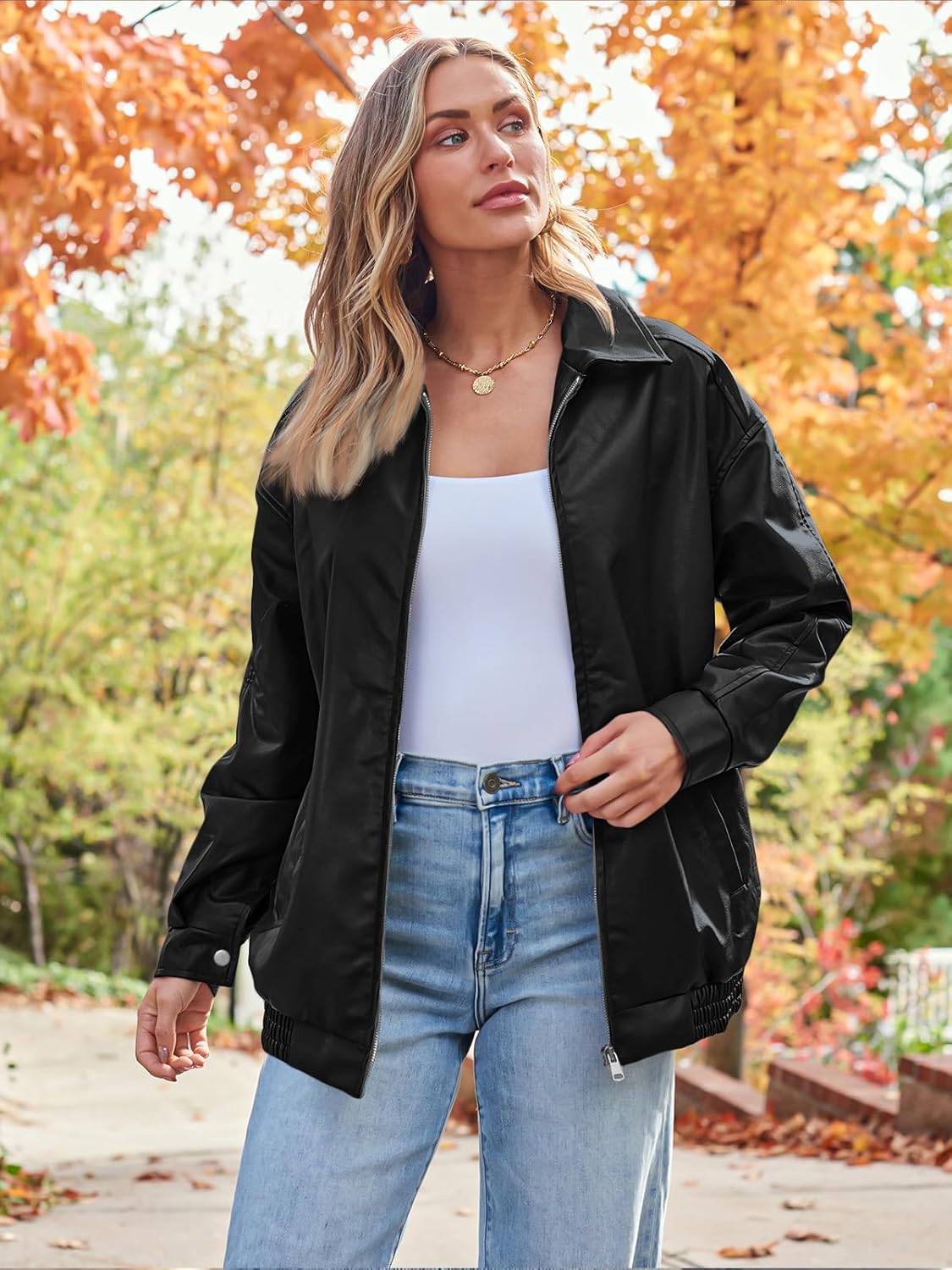 Zimonto - AUTOMET Womens Oversized Leather Jackets Faux Suede Fall Fashion Motorcycle Coats Winter Outfits Clothes Y2k Tops Import Single ASIN Import Multiple ASIN ×Product customization General Description Gallery Reviews Variations Addi Leather & Faux Leather
