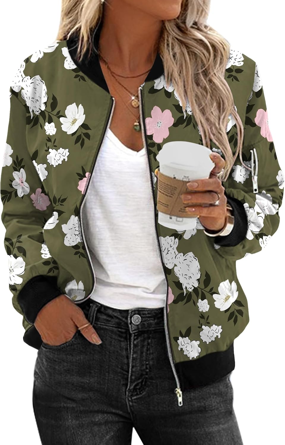 Zimonto - Zeagoo Women's Bomber Jacket Casual Coat Zip Up Outerwear Windbreaker with Pockets S-XXL Import Single ASIN Import Multiple ASIN ×Product customization General Description Gallery Reviews Variations Additional details Product Ta Casual Jackets
