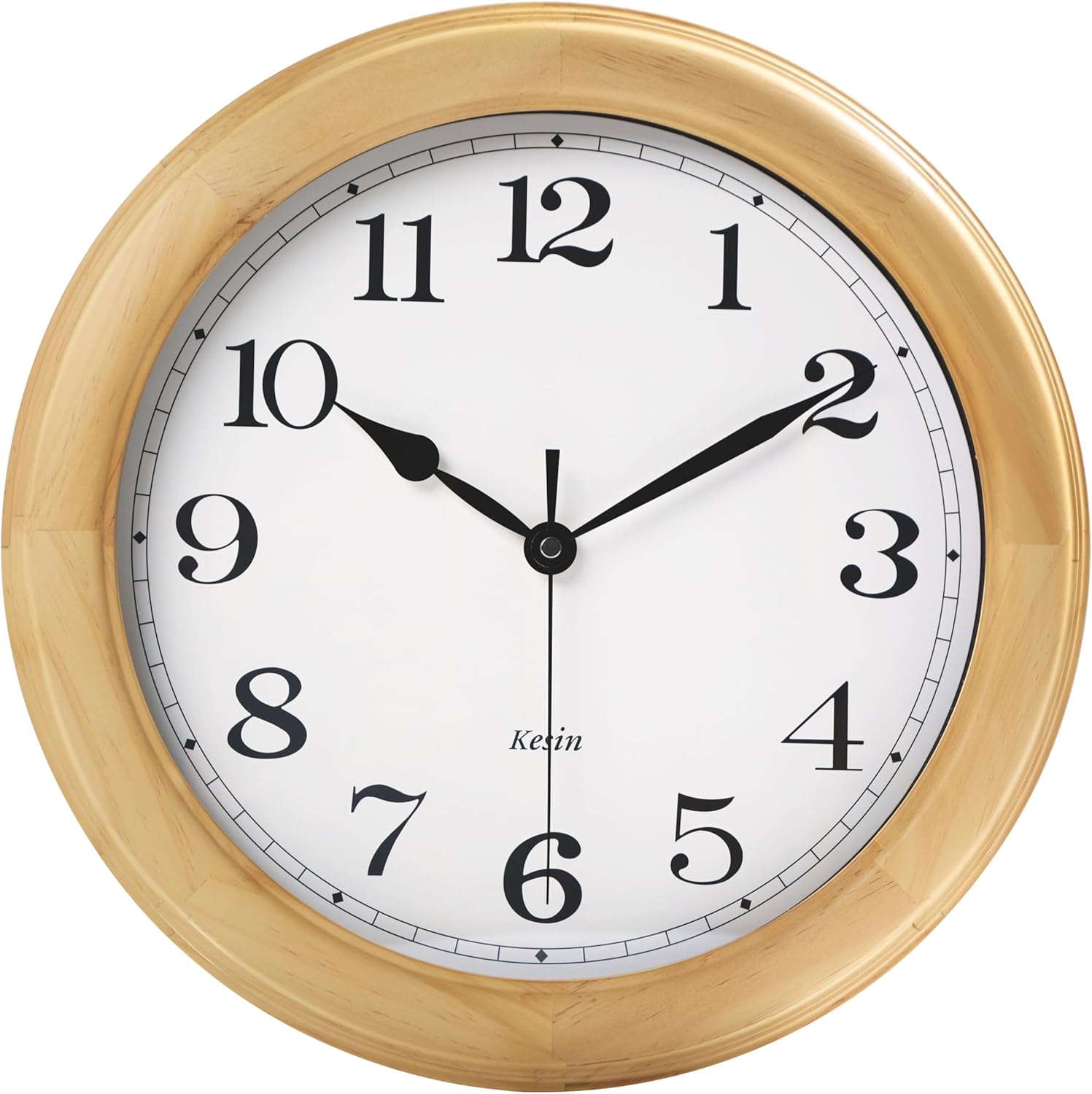 Zimonto - Wooden Wall Clock with Retro Design, 11 Inches Round Wall Clock Battery Operated Silent Non-Ticking, Big Arabic Numerals, for Kitchen Living Room Classroom Gym and Pool, Brown Import Single ASIN Import Multiple ASIN ×Product customization Wall Clocks
