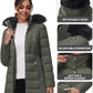 Zimonto - SLOW DOWN Women Winter Down Puffer Coat Warm Hooded Mid-Length Down Jacket for Women with Faux Fur Trim Hood and Pile Collar Import Single ASIN Import Multiple ASIN ×Product customization General Description Gallery Reviews Vari Down Jackets & Parkas