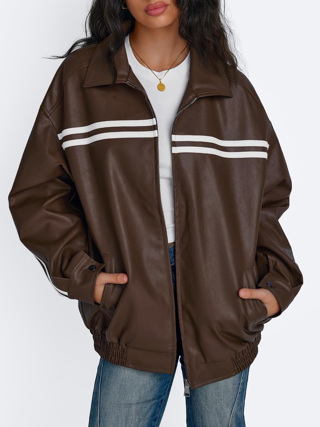 Zimonto - Trendy Queen Leather Jackets Women Oversized Faux Motorcycle Bomber Jackets Coats Fall Winter Outfits Fashion Clothes 2025 Import Single ASIN Import Multiple ASIN ×Product customization General Description Gallery Reviews Variat Leather & Faux Leather