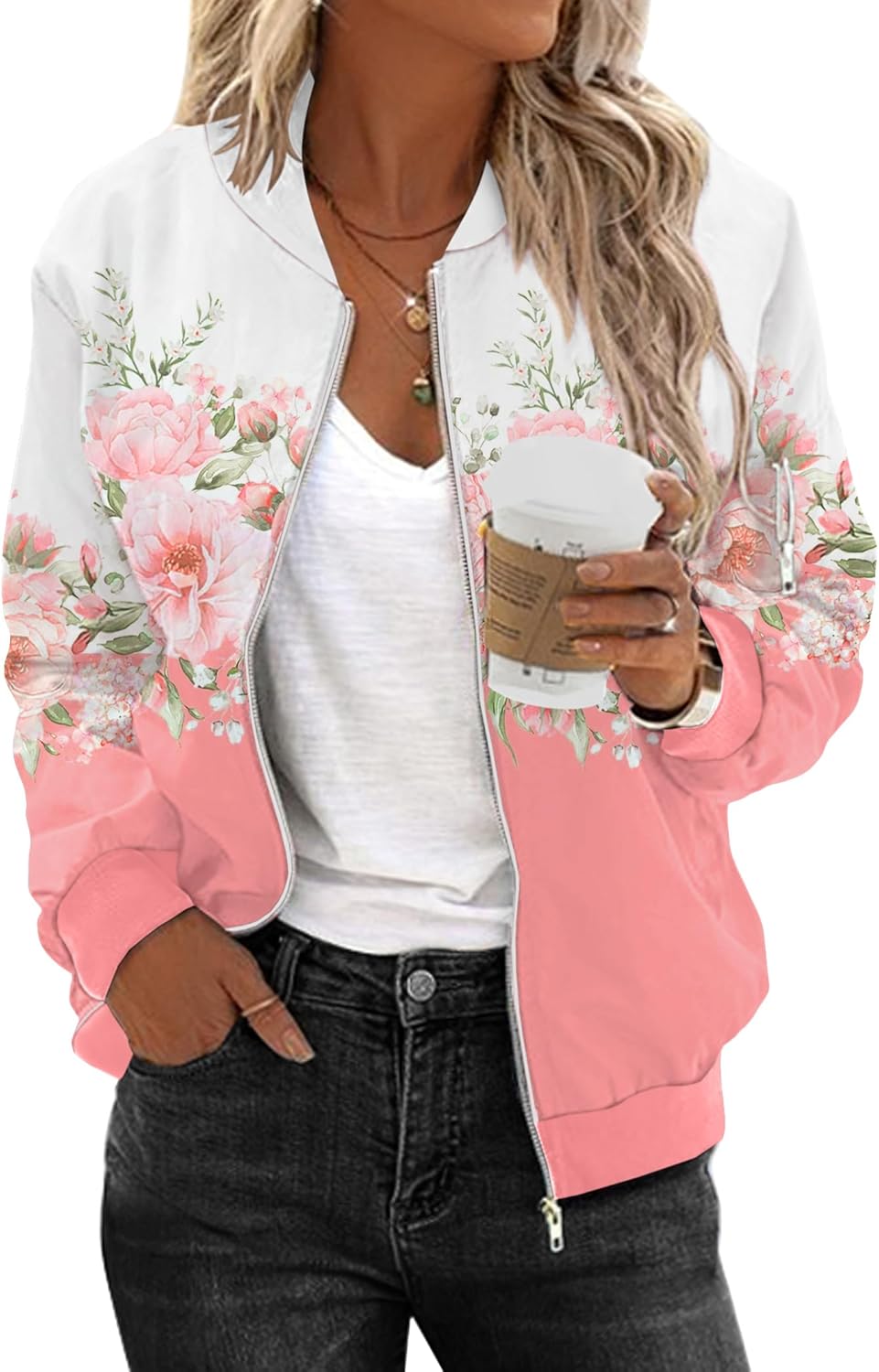 Zimonto - Zeagoo Women's Bomber Jacket Casual Coat Zip Up Outerwear Windbreaker with Pockets S-XXL Import Single ASIN Import Multiple ASIN ×Product customization General Description Gallery Reviews Variations Additional details Product Ta Casual Jackets