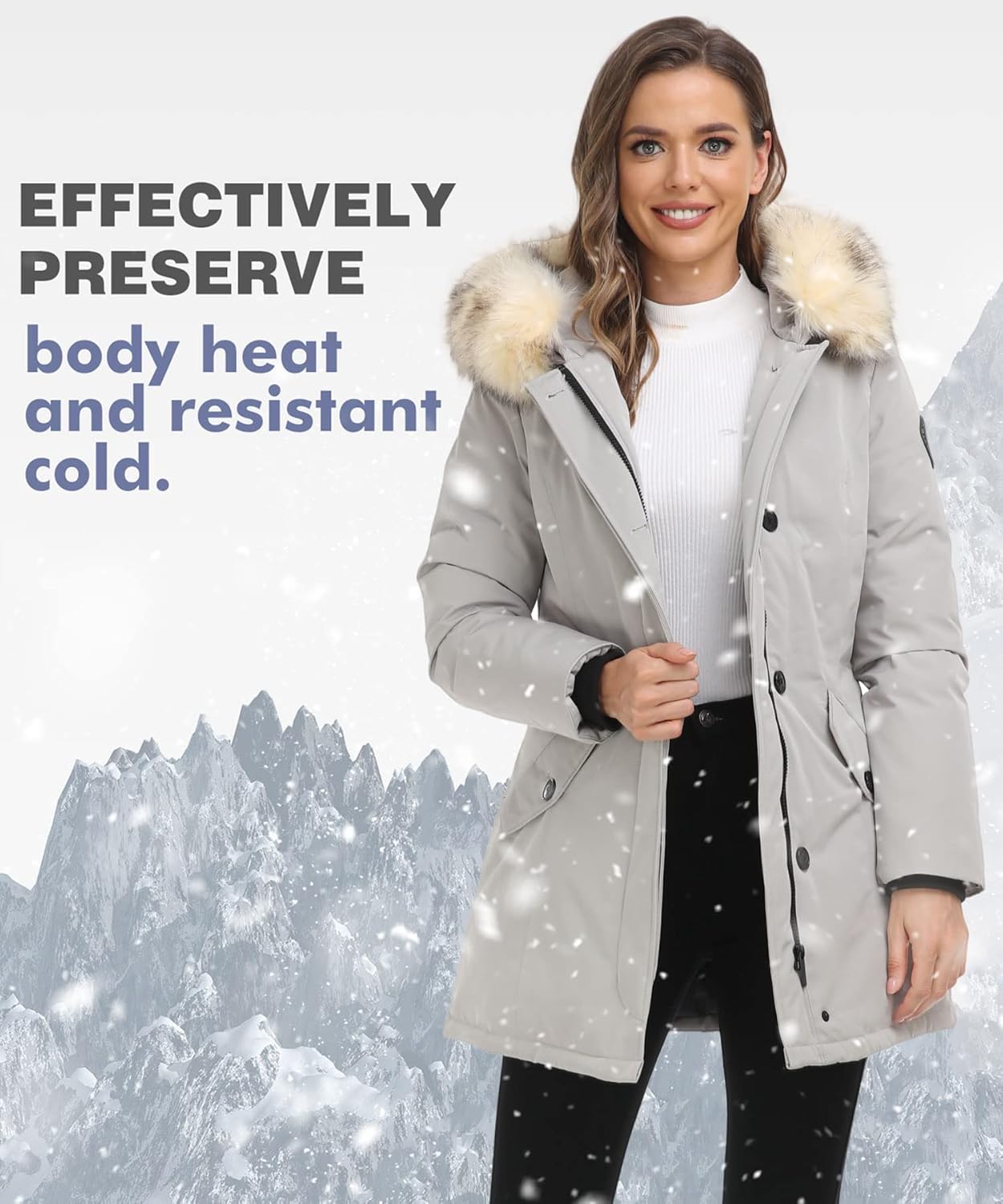 Zimonto - PUREMSX Duck Down Winter Coat for Women Insulated Long Thick Fur Hood Puffer Warm Parka Jacket Import Single ASIN Import Multiple ASIN ×Product customization General Description Gallery Reviews Variations Additional details Prod Down Jackets & Parkas