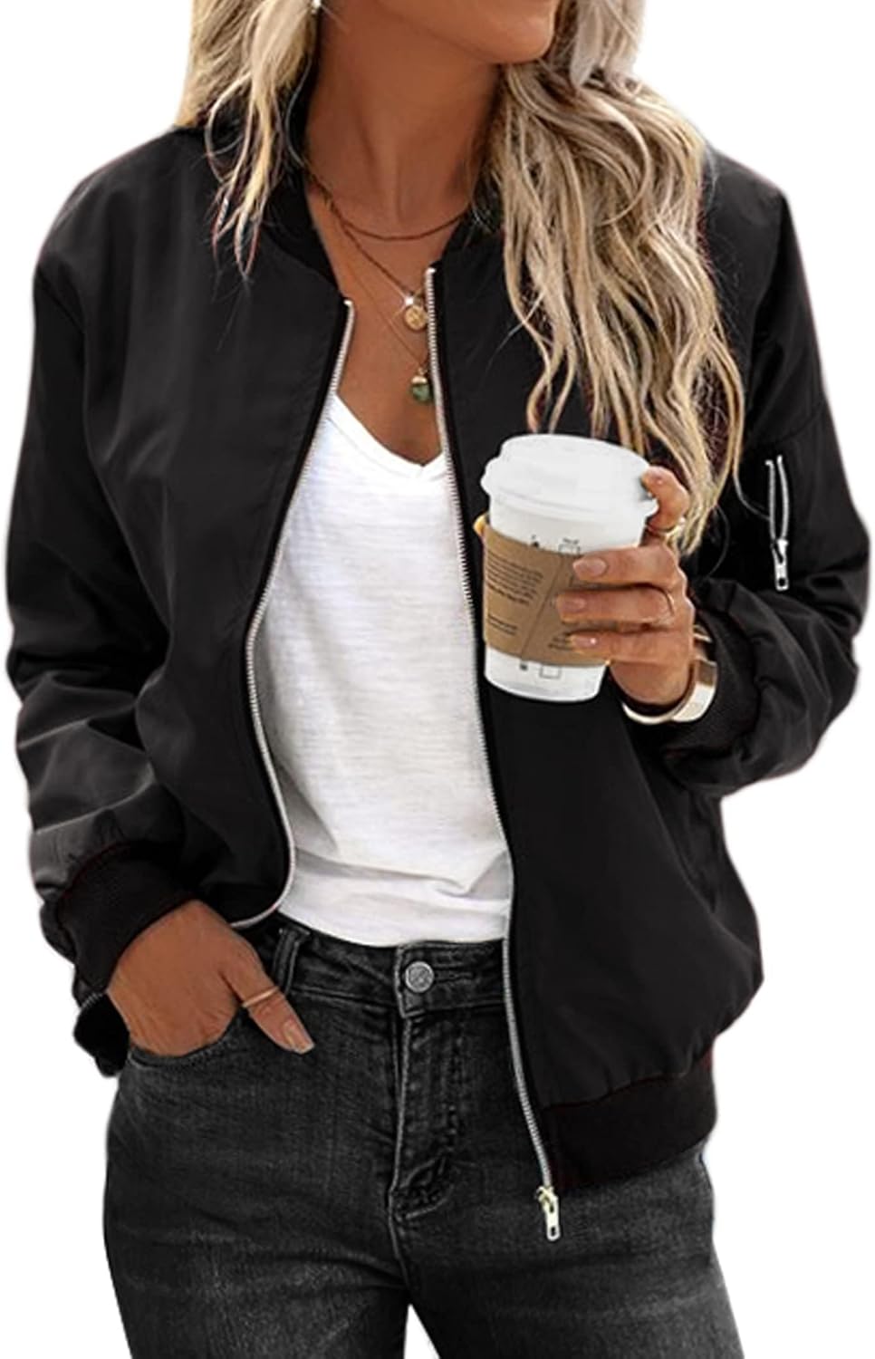 Zimonto - Zeagoo Women's Bomber Jacket Casual Coat Zip Up Outerwear Windbreaker with Pockets S-XXL Import Single ASIN Import Multiple ASIN ×Product customization General Description Gallery Reviews Variations Additional details Product Ta Casual Jackets