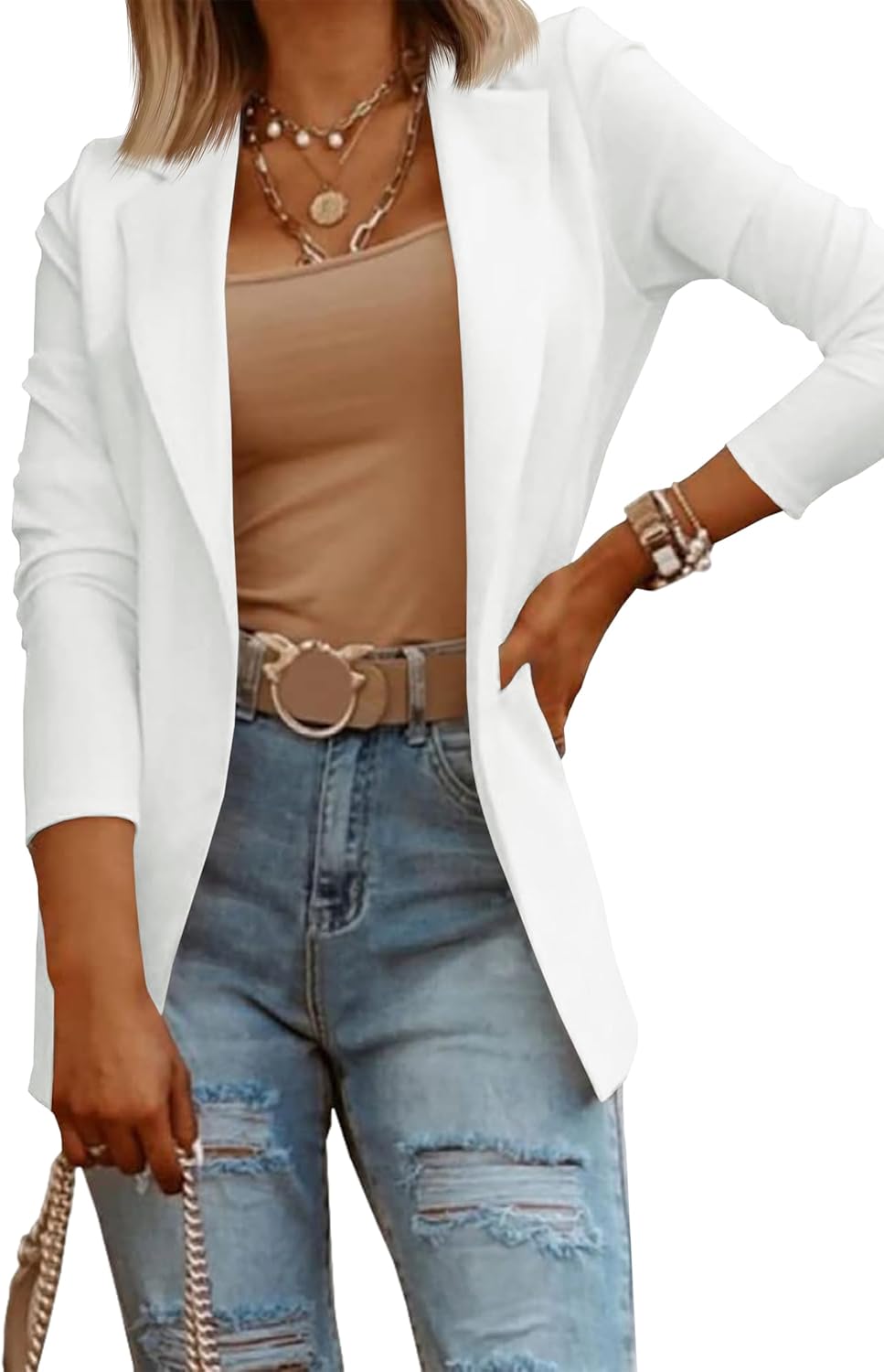 Zimonto - Womens Casual Long Sleeve Blazers Solid Color Knit Blazer Work Office Open Front Blazer Jacket Import Single ASIN Import Multiple ASIN ×Product customization General Description Gallery Reviews Variations Additional details Prod Blazers