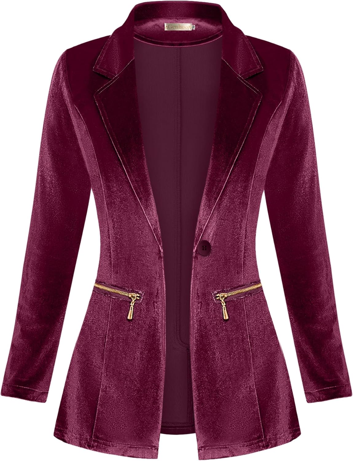 Zimonto - Genhoo Women's Long Sleeve Blazer Open Front Cardigan Jacket Work Office Blazer with Zipper Pockets S-3XL Import Single ASIN Import Multiple ASIN ×Product customization General Description Gallery Reviews Variations Additional d Blazers