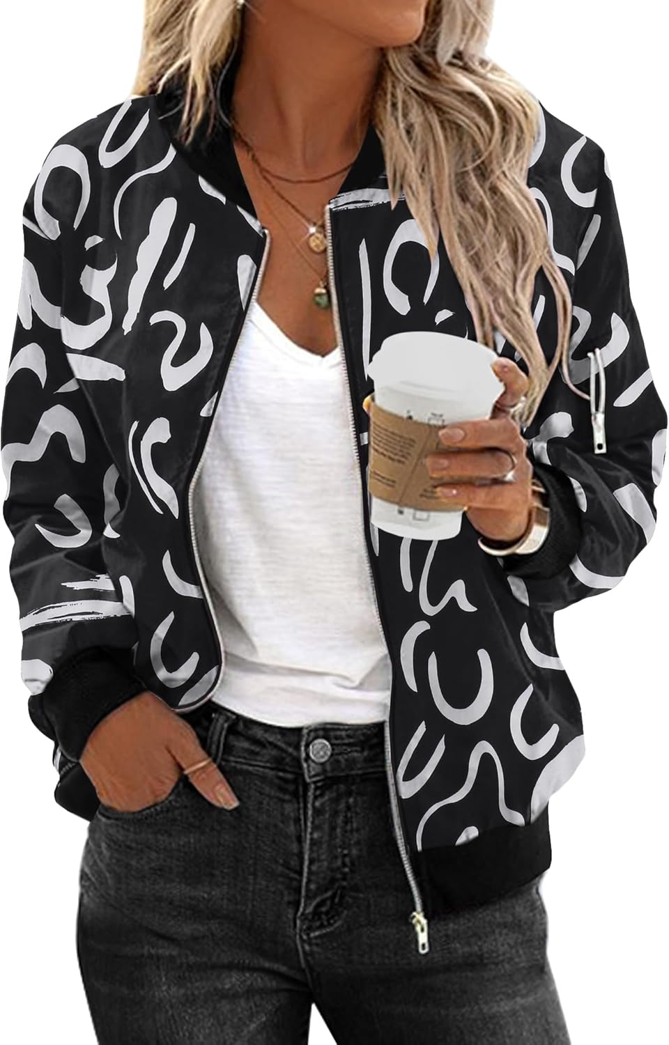 Zimonto - Zeagoo Women's Bomber Jacket Casual Coat Zip Up Outerwear Windbreaker with Pockets S-XXL Import Single ASIN Import Multiple ASIN ×Product customization General Description Gallery Reviews Variations Additional details Product Ta Casual Jackets