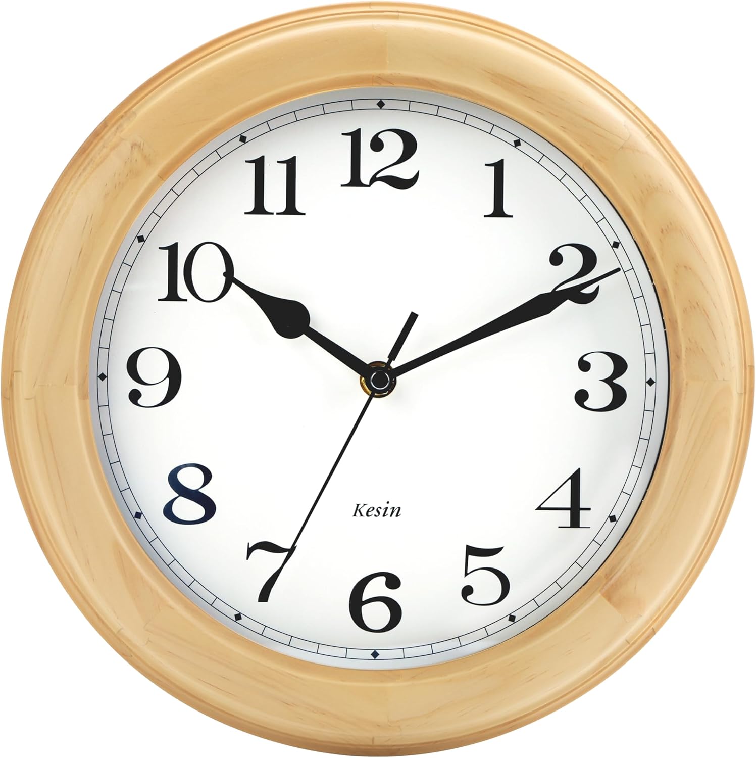 Zimonto - Wooden Wall Clock with Retro Design, 11 Inches Round Wall Clock Battery Operated Silent Non-Ticking, Big Arabic Numerals, for Kitchen Living Room Classroom Gym and Pool, Brown Import Single ASIN Import Multiple ASIN ×Product customization Wall Clocks