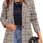 Zimonto - CRAZY GRID Womens Casual Blazer Jacket Long Sleeve Open Front Work Office Blazer Lapel Button Jacket Import Single ASIN Import Multiple ASIN ×Product customization General Description Gallery Reviews Variations Additional detail Blazers