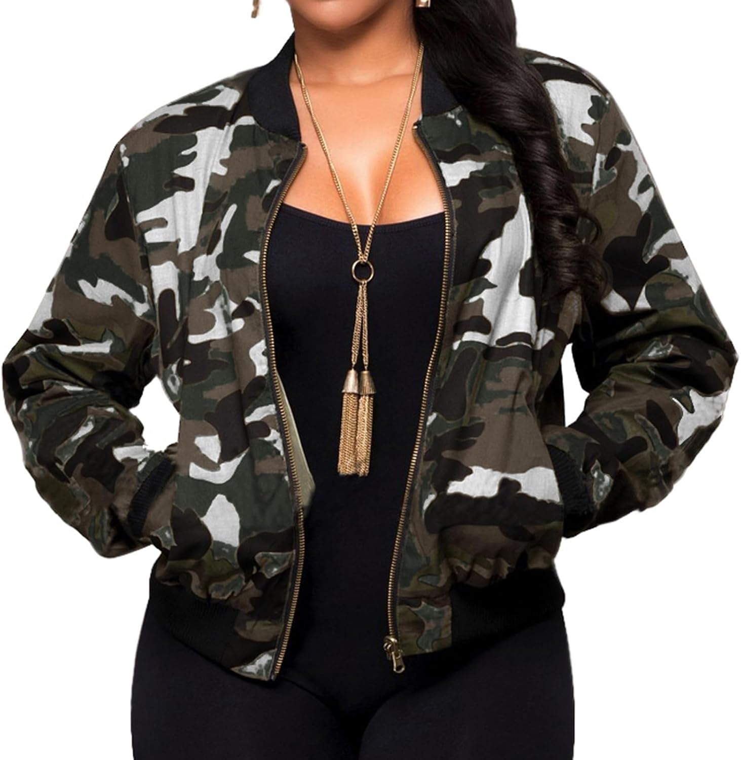 Zimonto - sexycherry Casual Jackets for Women Long Sleeve Lightweight Outwear Bomber Coats with Pockets Import Single ASIN Import Multiple ASIN ×Product customization General Description Gallery Reviews Variations Additional details Produ Casual Jackets