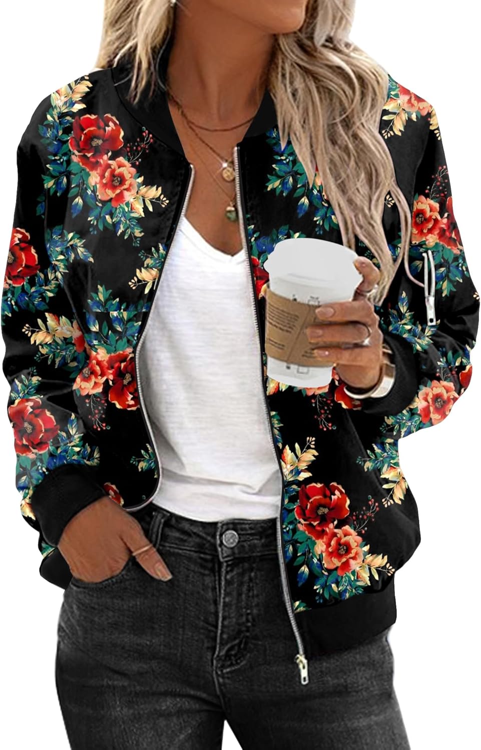 Zimonto - Zeagoo Women's Bomber Jacket Casual Coat Zip Up Outerwear Windbreaker with Pockets S-XXL Import Single ASIN Import Multiple ASIN ×Product customization General Description Gallery Reviews Variations Additional details Product Ta Casual Jackets
