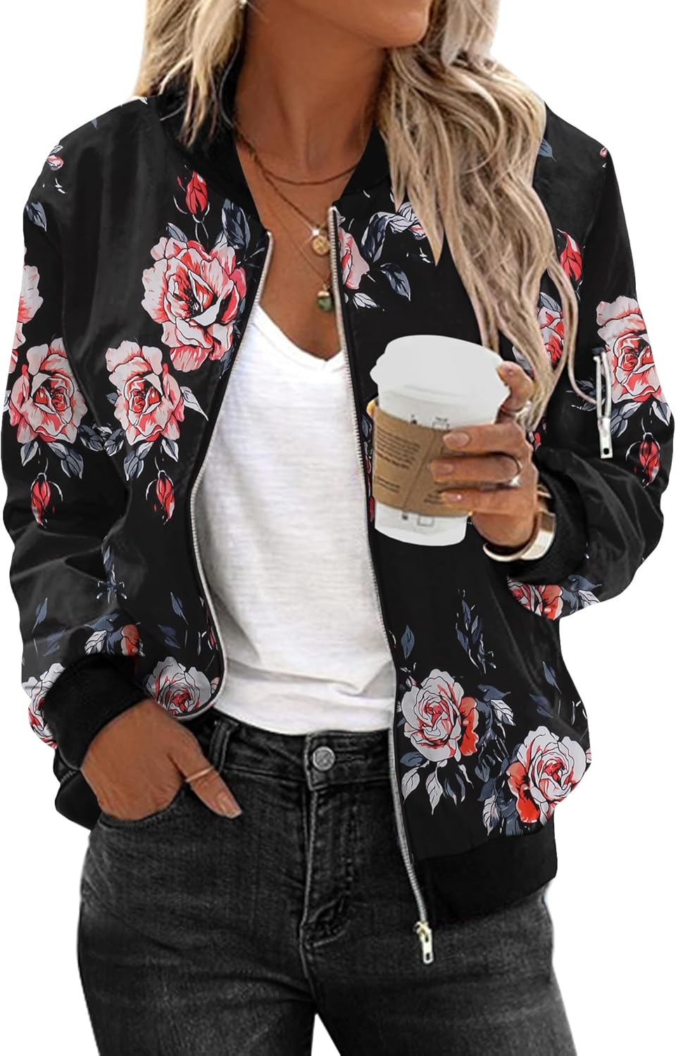Zimonto - Zeagoo Women's Bomber Jacket Casual Coat Zip Up Outerwear Windbreaker with Pockets S-XXL Import Single ASIN Import Multiple ASIN ×Product customization General Description Gallery Reviews Variations Additional details Product Ta Casual Jackets
