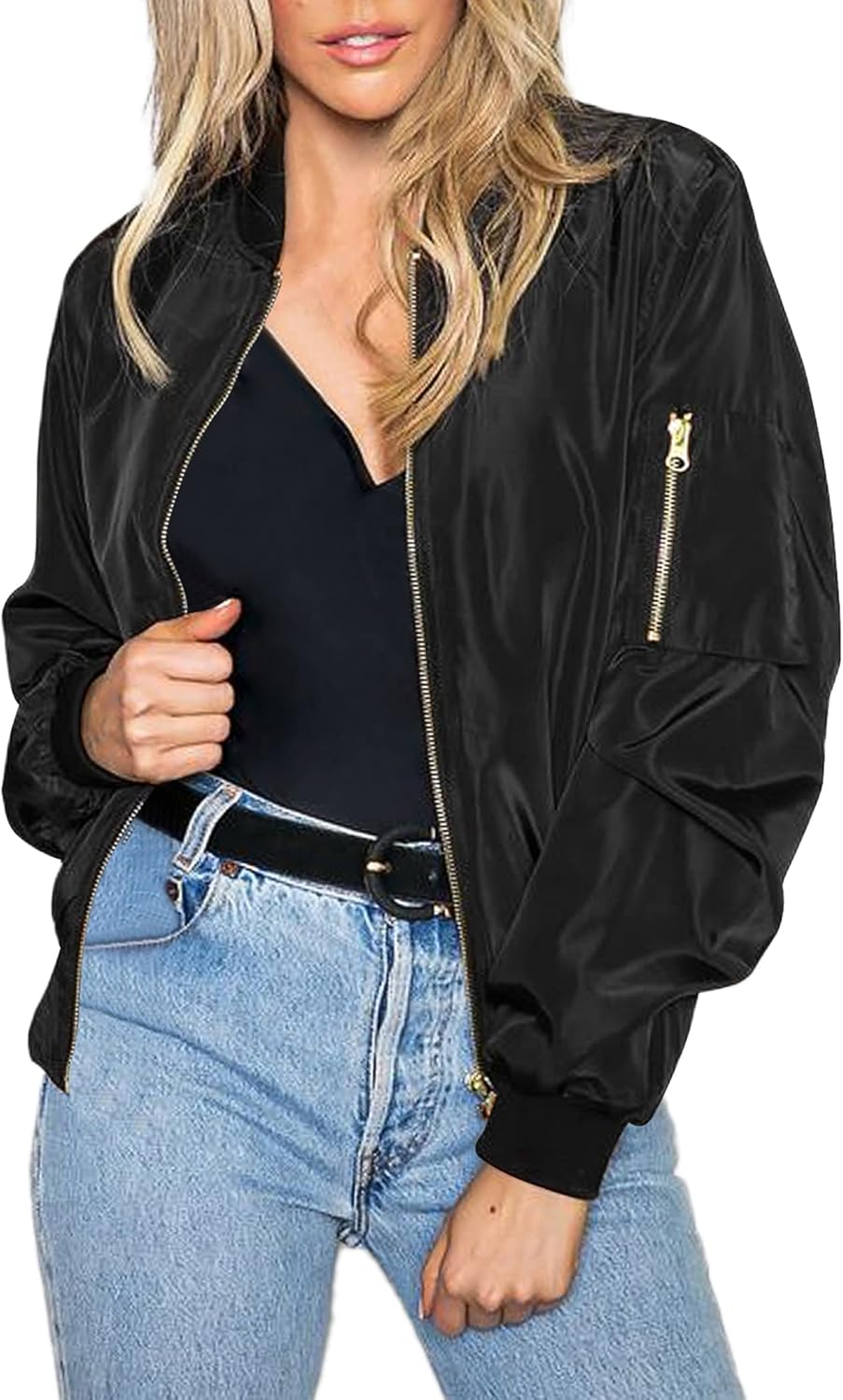 Zimonto - Zeagoo Women's Bomber Jacket Casual Coat Zip Up Outerwear Windbreaker with Pockets S-XXL Import Single ASIN Import Multiple ASIN ×Product customization General Description Gallery Reviews Variations Additional details Product Ta Casual Jackets