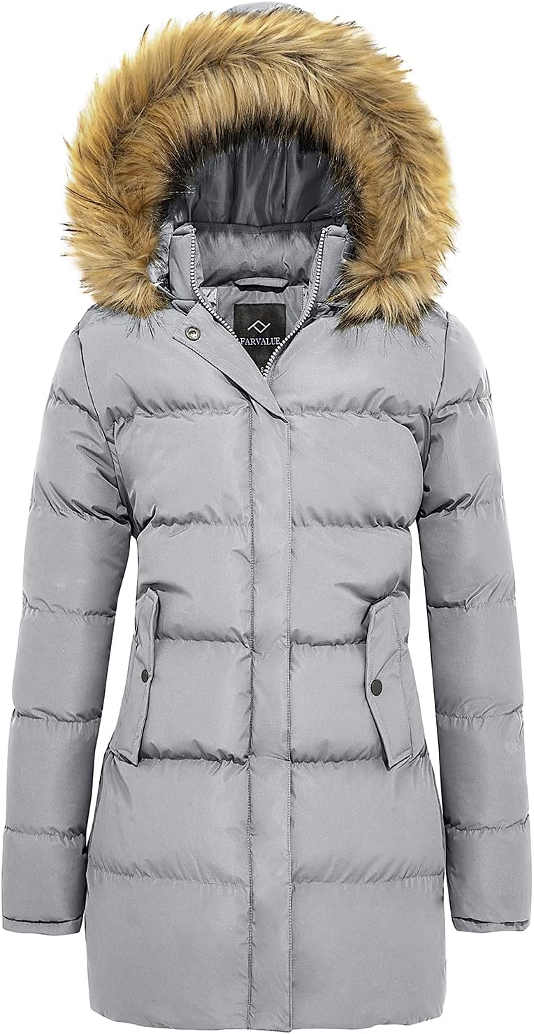 Zimonto - FARVALUE Women's Winter Coat Warm Parka Jacket Puffer Quilted Thicken Hooded Outerwear with Fur Trim Import Single ASIN Import Multiple ASIN ×Product customization General Description Gallery Reviews Variations Additional detail Down Jackets & Parkas
