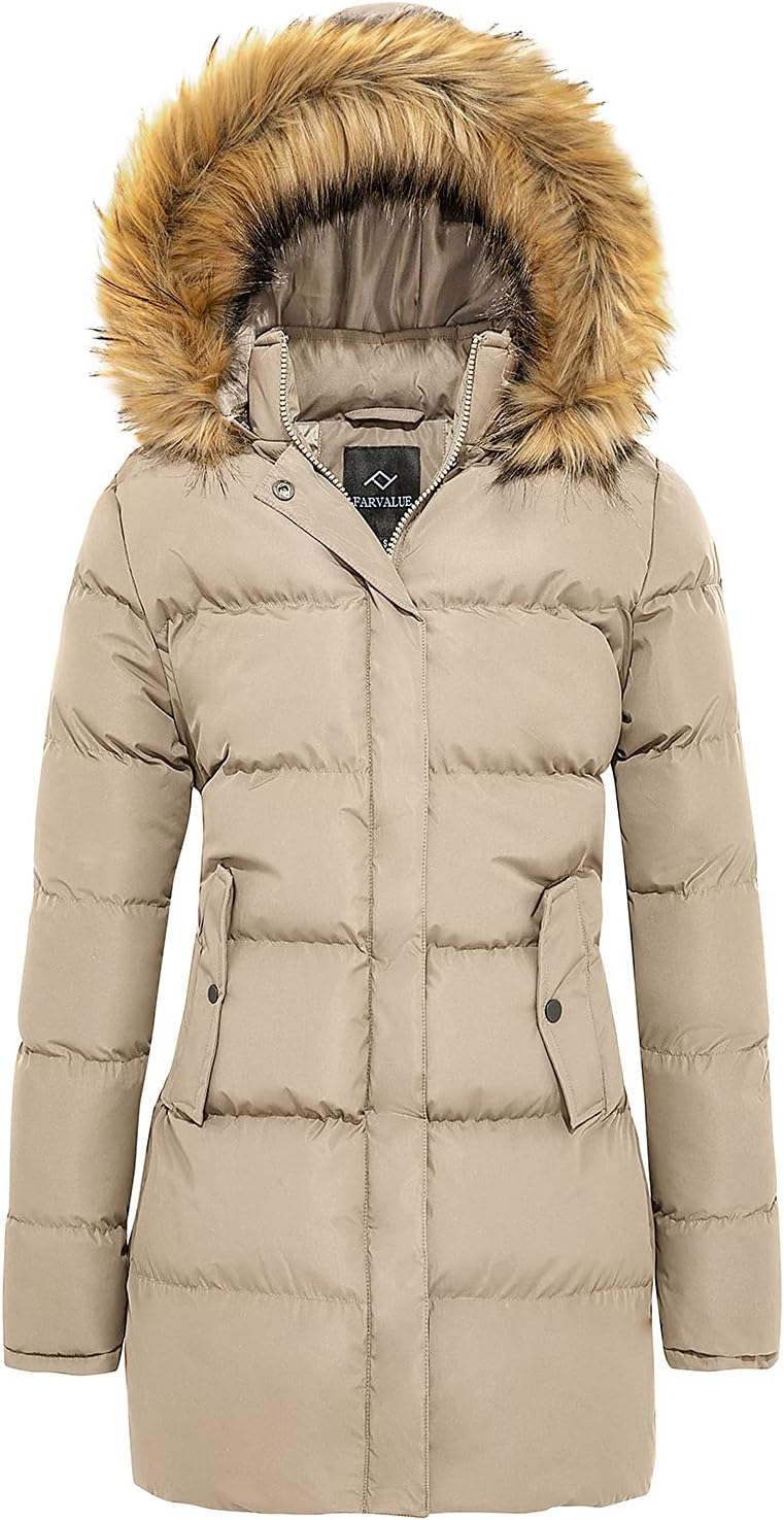 Zimonto - FARVALUE Women's Winter Coat Warm Parka Jacket Puffer Quilted Thicken Hooded Outerwear with Fur Trim Import Single ASIN Import Multiple ASIN ×Product customization General Description Gallery Reviews Variations Additional detail Down Jackets & Parkas