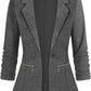 Zimonto - Genhoo Women's Long Sleeve Blazer Open Front Cardigan Jacket Work Office Blazer with Zipper Pockets S-3XL Import Single ASIN Import Multiple ASIN ×Product customization General Description Gallery Reviews Variations Additional d Blazers