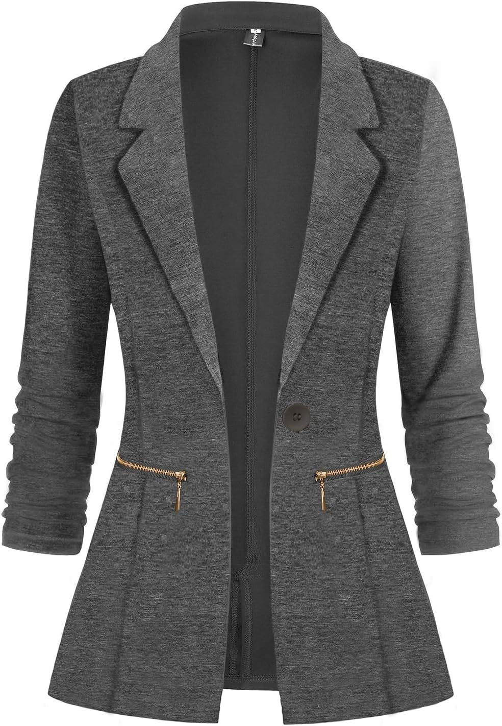 Zimonto - Genhoo Women's Long Sleeve Blazer Open Front Cardigan Jacket Work Office Blazer with Zipper Pockets S-3XL Import Single ASIN Import Multiple ASIN ×Product customization General Description Gallery Reviews Variations Additional d Blazers