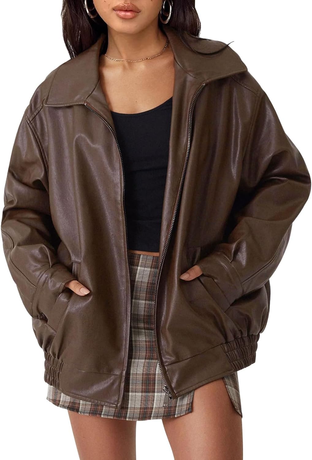 Zimonto - AUTOMET Womens Oversized Leather Jackets Faux Suede Fall Fashion Motorcycle Coats Winter Outfits Clothes Y2k Tops Import Single ASIN Import Multiple ASIN ×Product customization General Description Gallery Reviews Variations Addi Leather & Faux Leather
