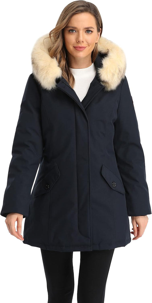 Zimonto - PUREMSX Duck Down Winter Coat for Women Insulated Long Thick Fur Hood Puffer Warm Parka Jacket Import Single ASIN Import Multiple ASIN ×Product customization General Description Gallery Reviews Variations Additional details Prod Down Jackets & Parkas