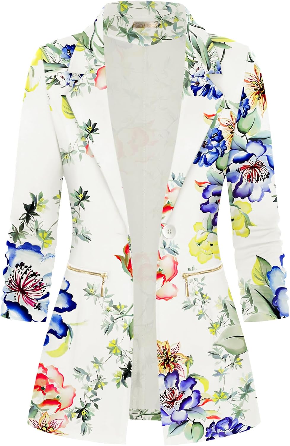 Zimonto - Genhoo Women's Long Sleeve Blazer Open Front Cardigan Jacket Work Office Blazer with Zipper Pockets S-3XL Import Single ASIN Import Multiple ASIN ×Product customization General Description Gallery Reviews Variations Additional d Blazers