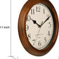 Zimonto - Wooden Wall Clock with Retro Design, 11 Inches Round Wall Clock Battery Operated Silent Non-Ticking, Big Arabic Numerals, for Kitchen Living Room Classroom Gym and Pool, Brown Import Single ASIN Import Multiple ASIN ×Product customization Wall Clocks