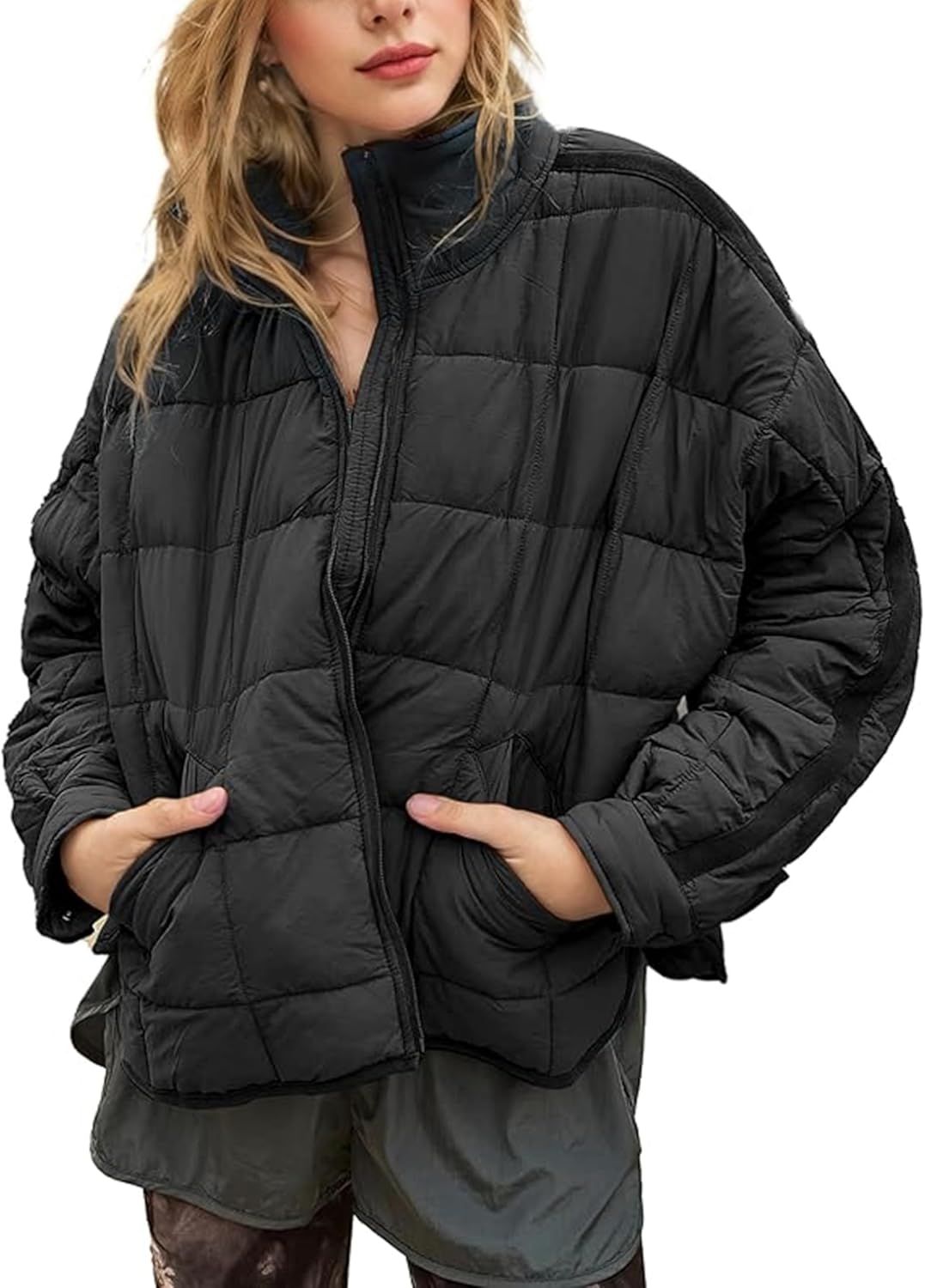 Zimonto - Omoone Women's Quilted Puffer Jacket Zip Up Oversized Lightweight Padded Down Coat Outerwear Import Single ASIN Import Multiple ASIN ×Product customization General Description Gallery Reviews Variations Additional details Produc Quilted Lightweight Jackets