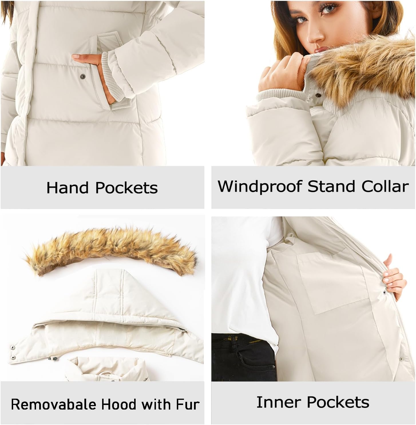 Zimonto - FARVALUE Women's Winter Coat Warm Parka Jacket Puffer Quilted Thicken Hooded Outerwear with Fur Trim Import Single ASIN Import Multiple ASIN ×Product customization General Description Gallery Reviews Variations Additional detail Down Jackets & Parkas