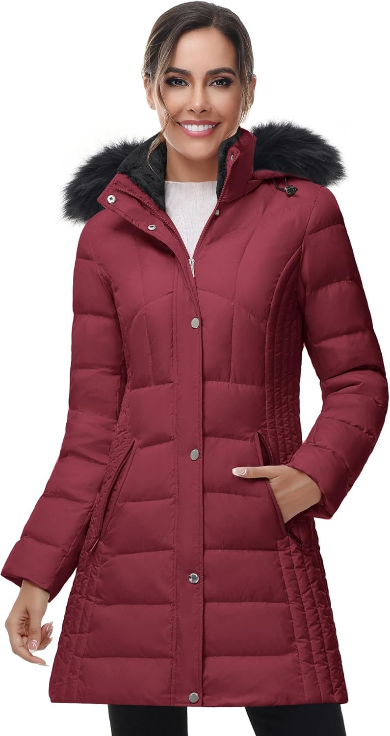 Zimonto - SLOW DOWN Women Winter Down Puffer Coat Warm Hooded Mid-Length Down Jacket for Women with Faux Fur Trim Hood and Pile Collar Import Single ASIN Import Multiple ASIN ×Product customization General Description Gallery Reviews Vari Down Jackets & Parkas