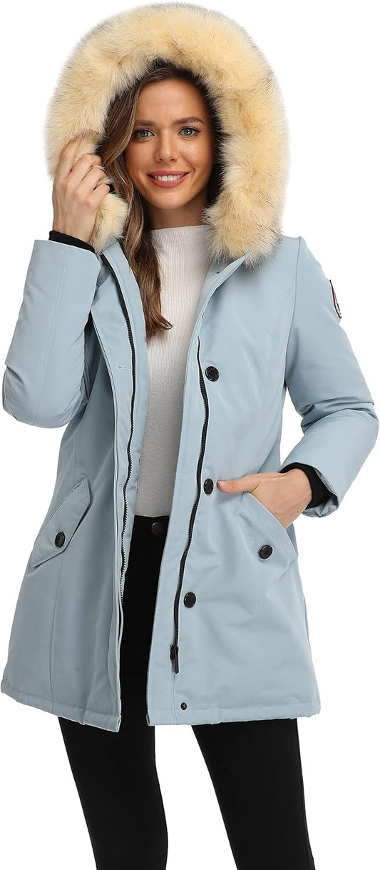 Zimonto - PUREMSX Duck Down Winter Coat for Women Insulated Long Thick Fur Hood Puffer Warm Parka Jacket Import Single ASIN Import Multiple ASIN ×Product customization General Description Gallery Reviews Variations Additional details Prod Down Jackets & Parkas