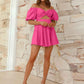Cutout Twisted Off-Shoulder Short Sleeve Dress