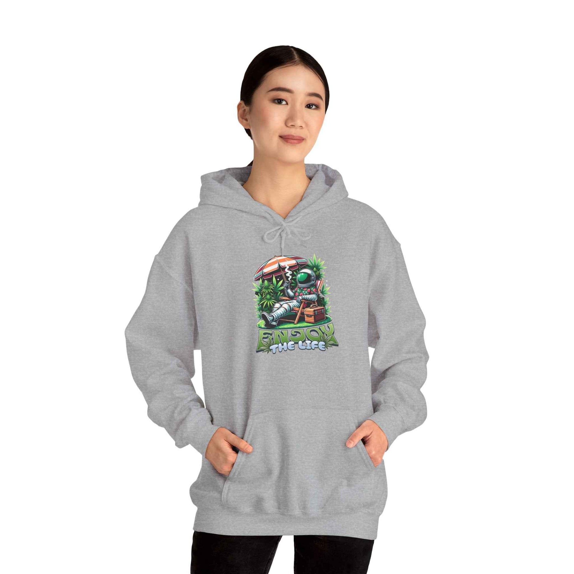 Astronaut Enjoy The Life  Plant Floral Cartoon Graphic Pullover