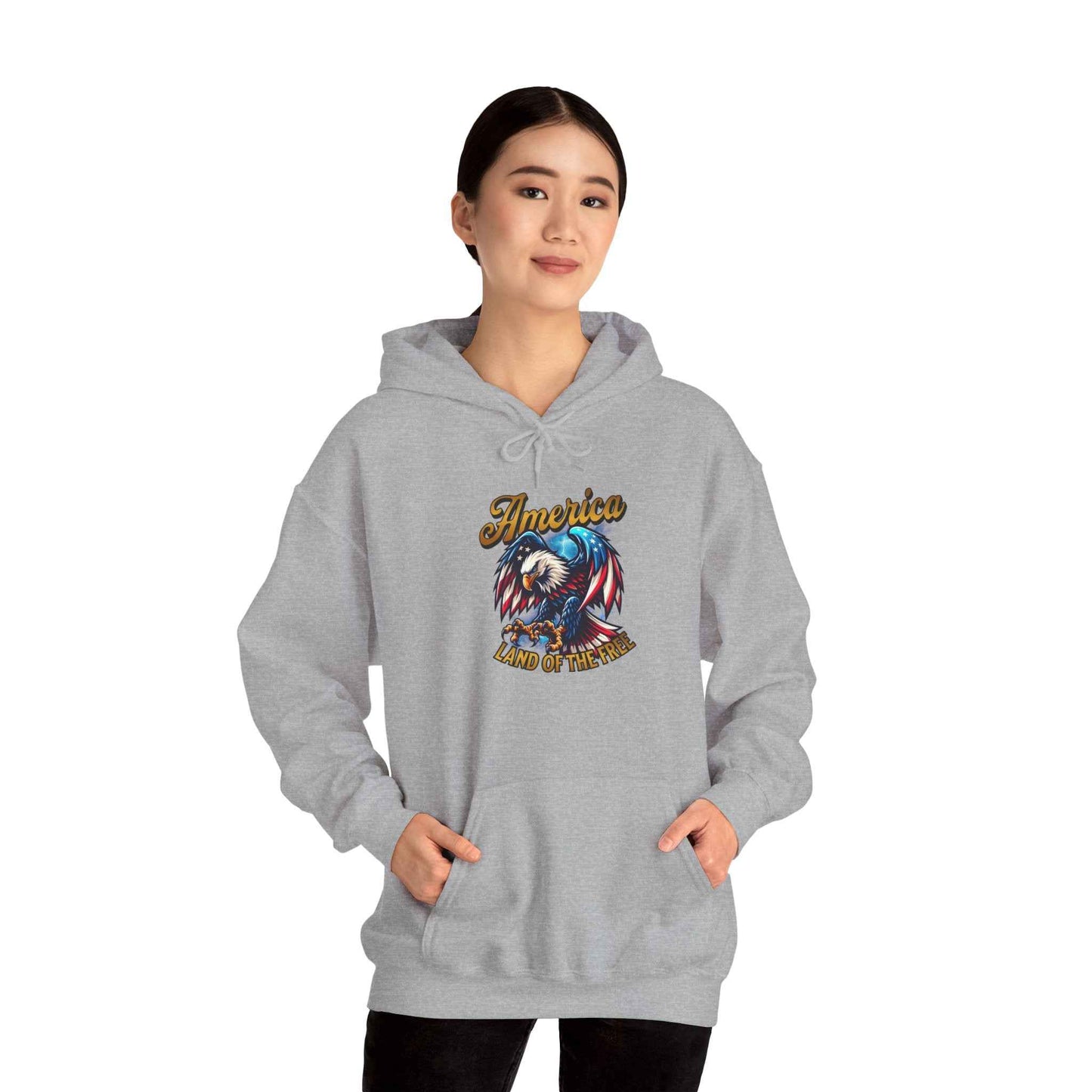 America Bald Eagle Hoodie – Land of the Free Patriotic Pullover