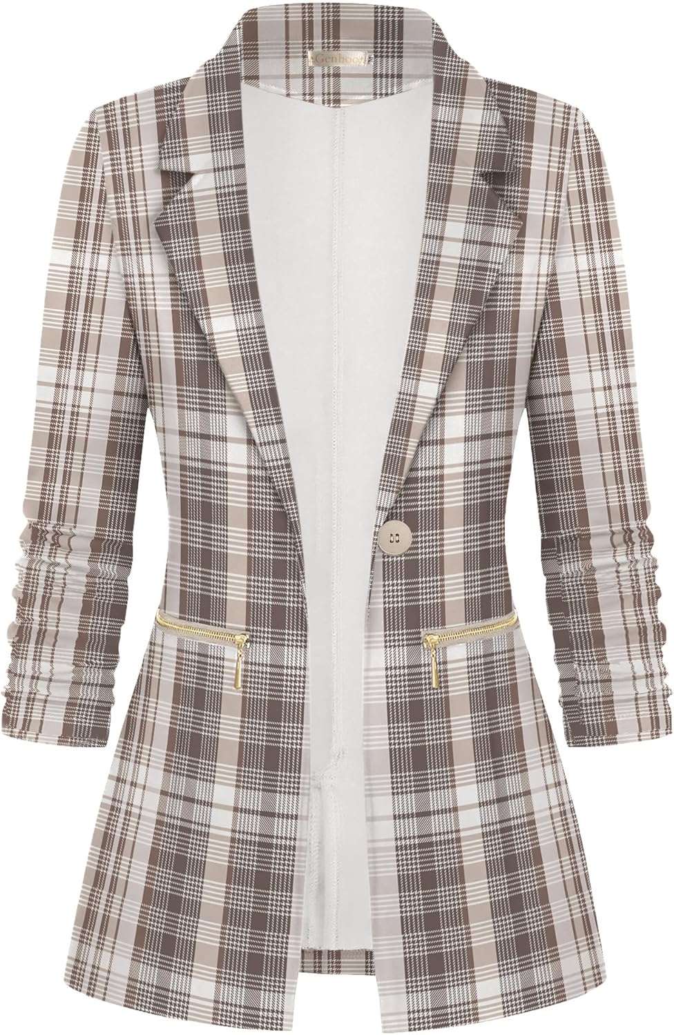 Zimonto - Genhoo Women's Long Sleeve Blazer Open Front Cardigan Jacket Work Office Blazer with Zipper Pockets S-3XL Import Single ASIN Import Multiple ASIN ×Product customization General Description Gallery Reviews Variations Additional d Blazers